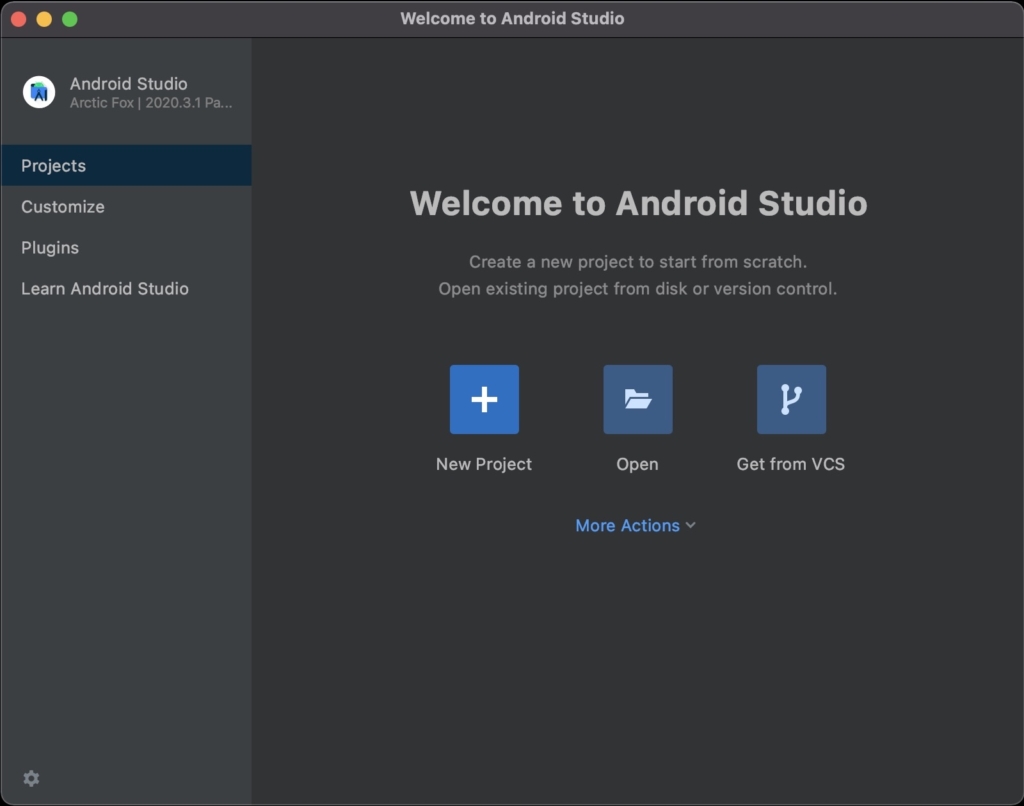 AndroidStudio-install welcome